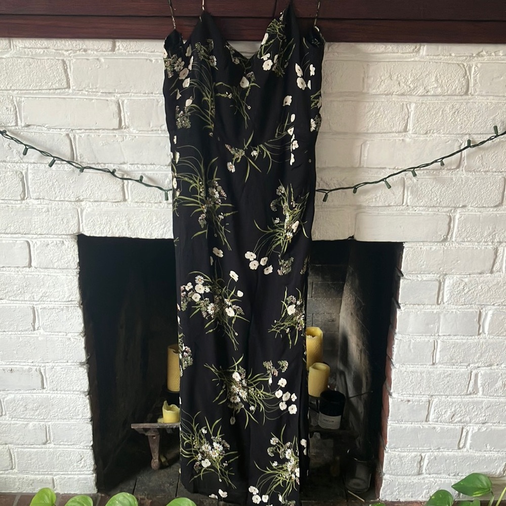 Reformation Kourtney Dress- Black Floral Dress Size 2
